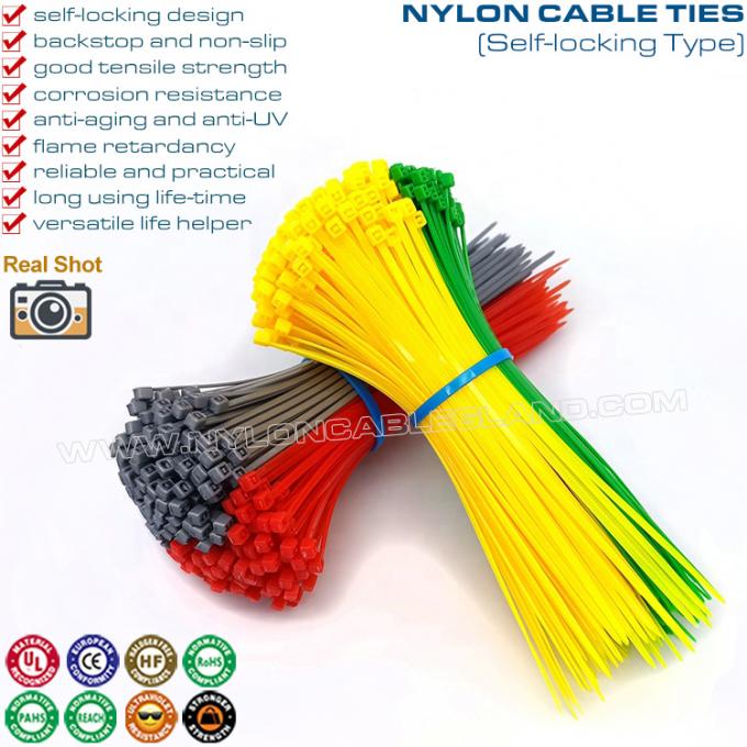 Cintillos cinchos plásticos de colores de 4 pulgadas de 2,5x100mm, bridas amarras de nylon 66 con resistencia a tracción de 18 libras para alambres o cables
