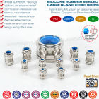 Brass PG Adjustable Cord Glands, Copper IP68 Watertight Cable Glands with Heat Proof Blue Silicone Seals & O-rings