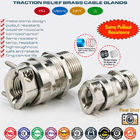 Nickel-Plated Brass IP68 Waterproof PG Cable Glands PG7~PG48 with Pullout Resistant Metal Clamp
