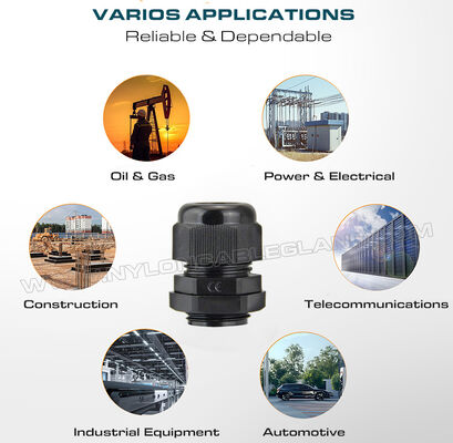 Waterproof Cord Connector M25x1.5 Plastic Cable Gland IP68, 13-18mm Range, Nylon (PA) 6, UL746C-f1 Rated, Outdoor Use