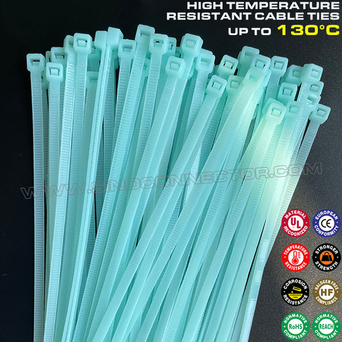 Brida cintilla sujetacable termoestabilizada nylon 66 100mm x 2,5 (18 lbs), cinta amarra correa atadura para cable de poliamida 66 resistente a temperaturas 130°C para entornos agresivos