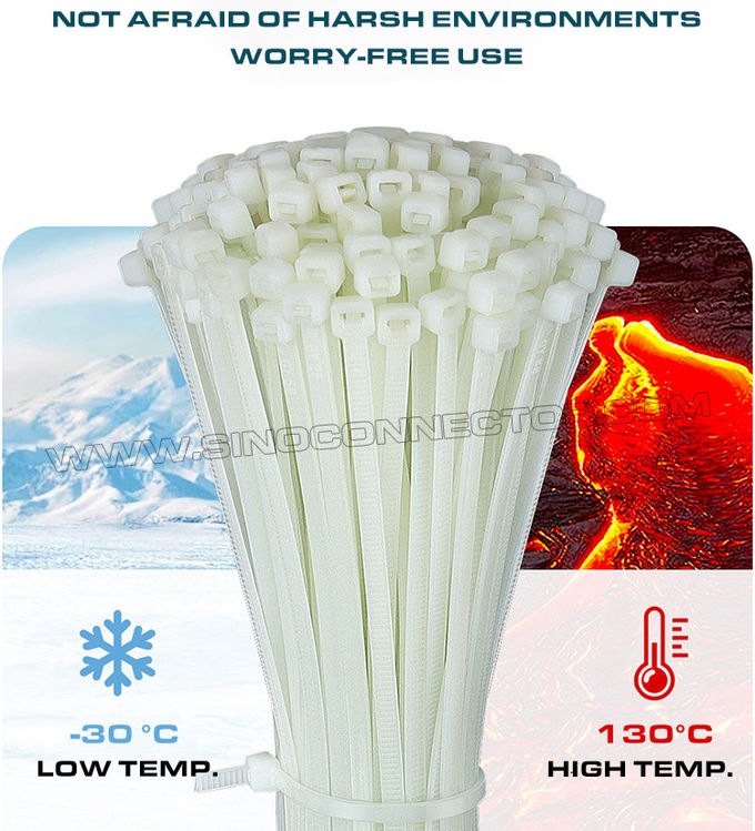 Brida sujetacable plástica resistente a altas temperaturas poliamida 66 azul claro 100 mm x 2,5 (18 libras), cincho y cinturón (sujetacable) de nylon 66 resistente al calor blanca o negra de 130°C para entornos hostiles