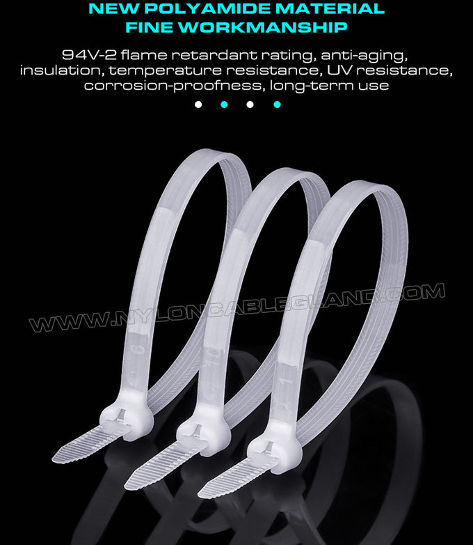 Brida de nylon con lengüeta acero inoxidable 400mm x 8mm, tensión 112 libras (550N), para construcción naval